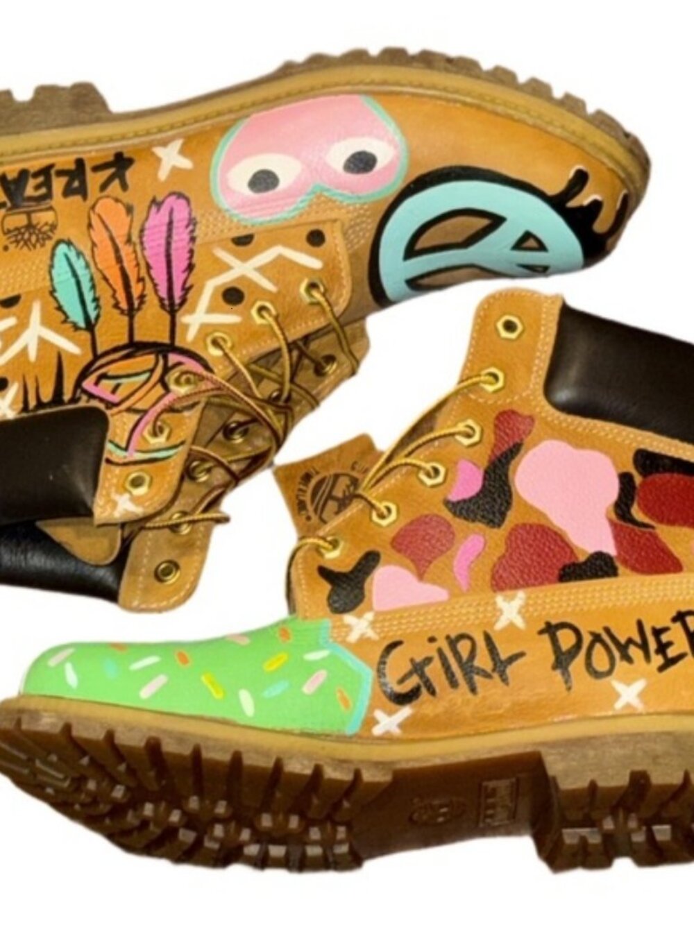 TIMBERLAND Colorful Custom Boots with Art Design - Picture 3 of 10
